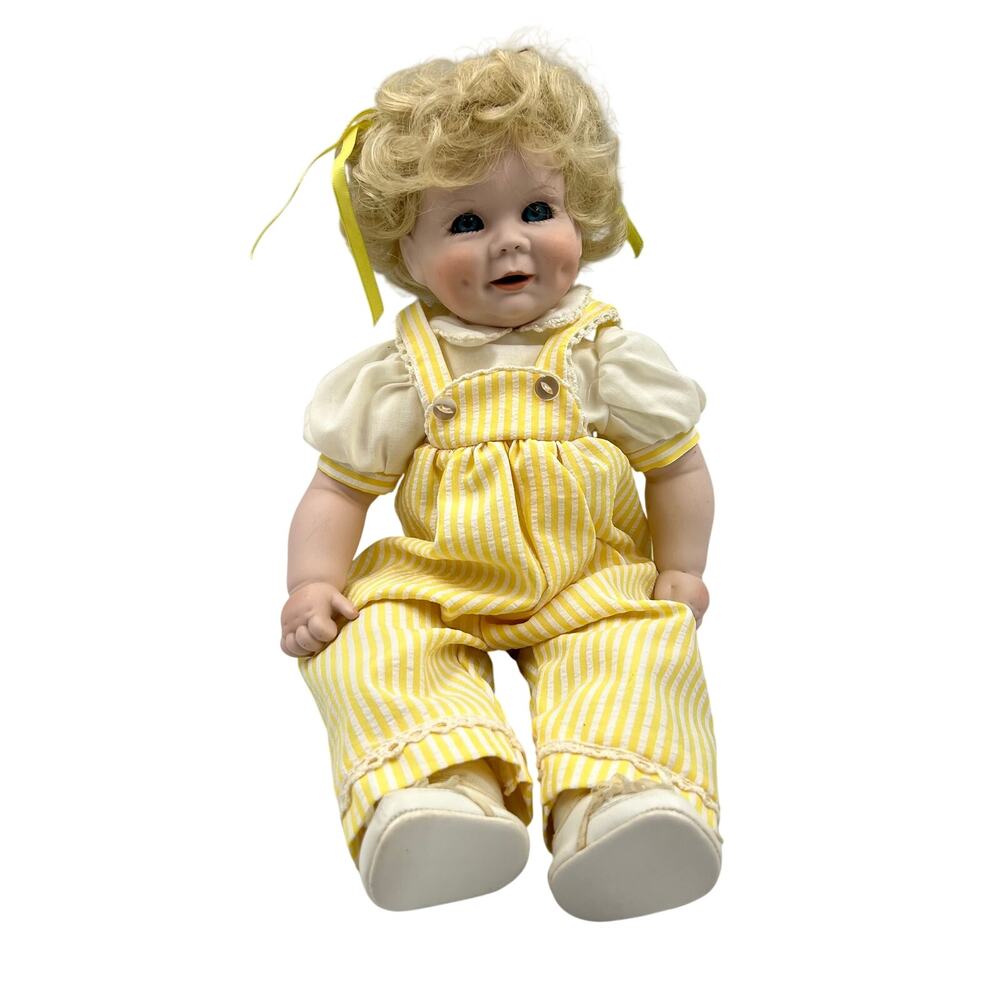 Vintage‎ Daisy by Terri Dehetre Porcelain Doll Yellow Romper Blonde Blue Eyes